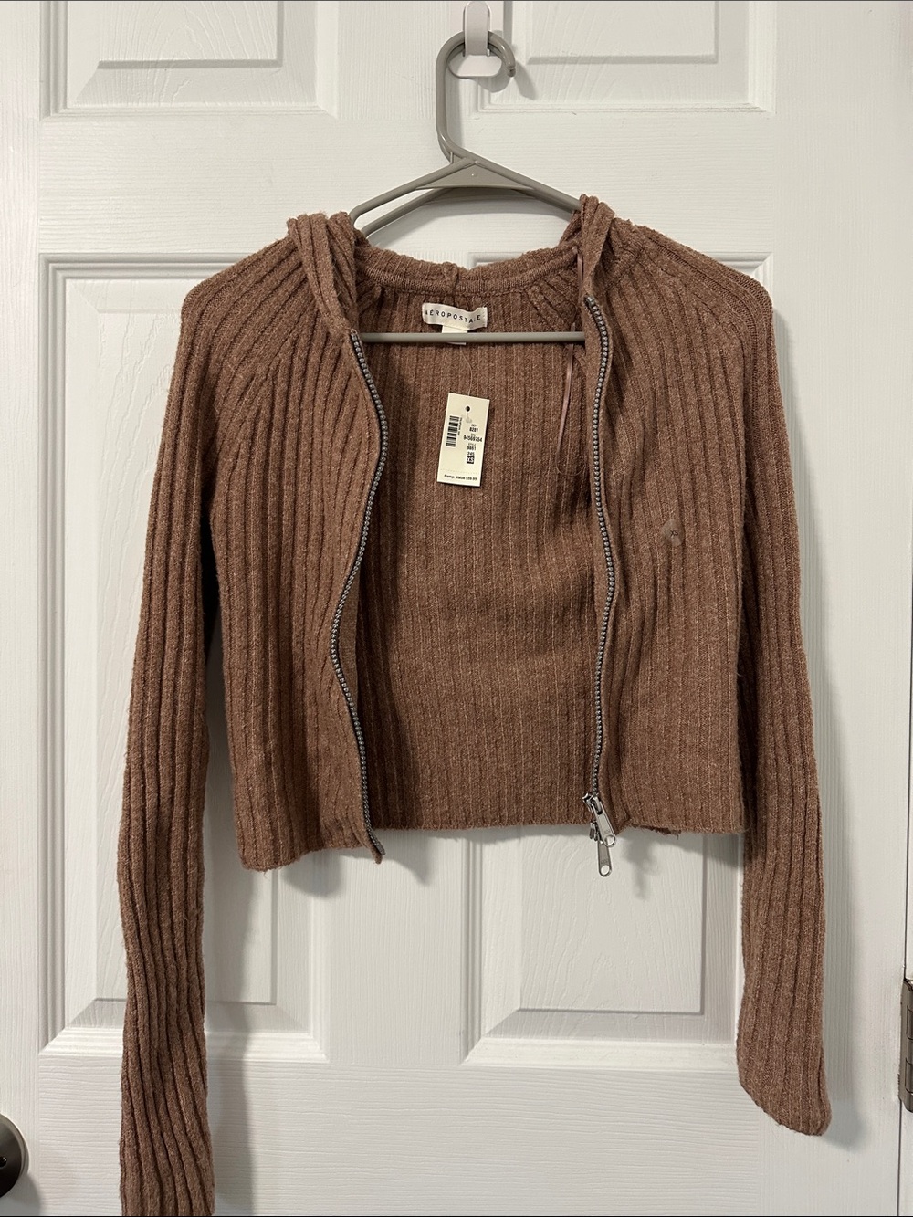 Aeropostale Pink Cozy Cropped Sweater Hoodie